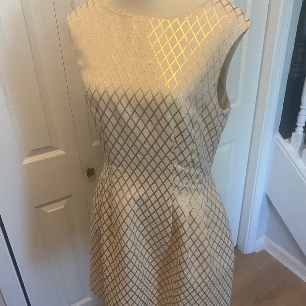 White House Black Market Cream A-Line Mini Dress